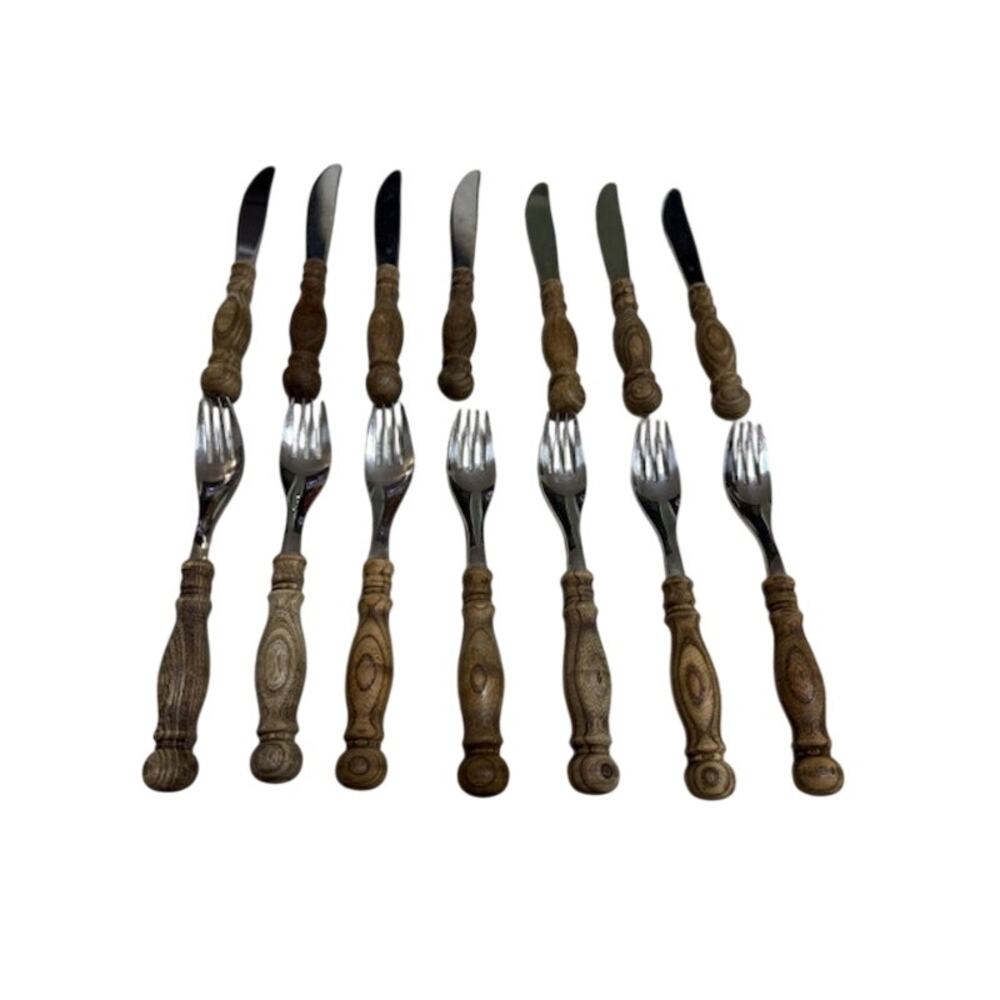 WMF Cromargan Stainless Steel Set of 7 Knife and Fork Set Flatware Silverware